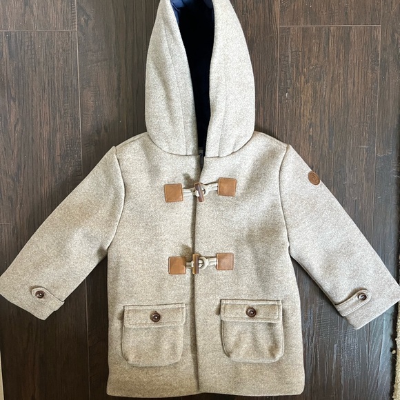 Mayoral Hooded Toggle Peacoat - Beige- Like new- gorgeous! - Picture 1 of 5